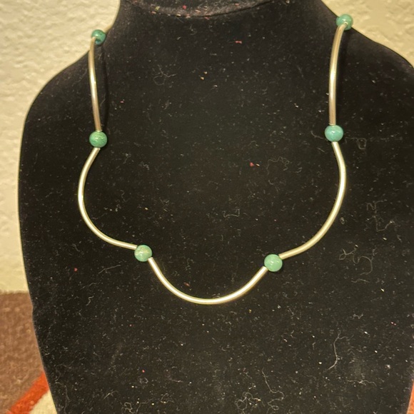 Handmade Jewelry - Turquoise & Sterling Silver “One of a Kind”Beaded Necklace by Unique Earth